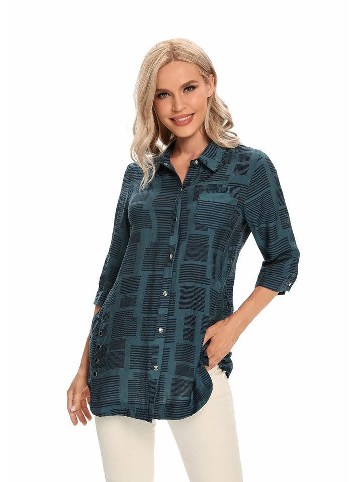 Evie - Casual  Button-Through Blouse