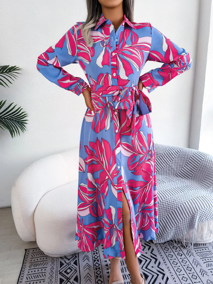 Lala | Floral Shirt Maxi Dress
