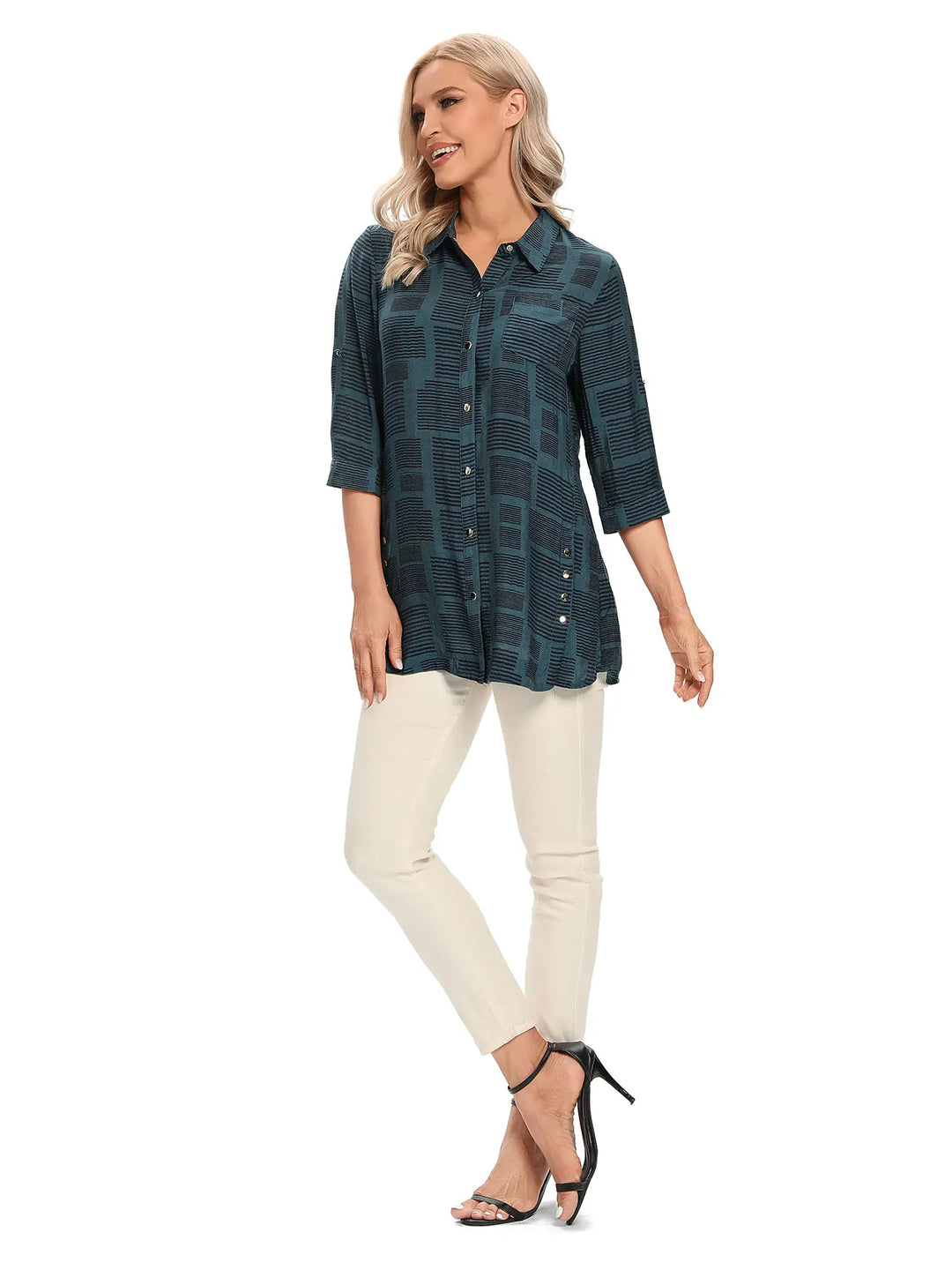 Evie - Casual  Button-Through Blouse