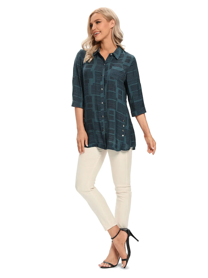 Evie - Casual  Button-Through Blouse