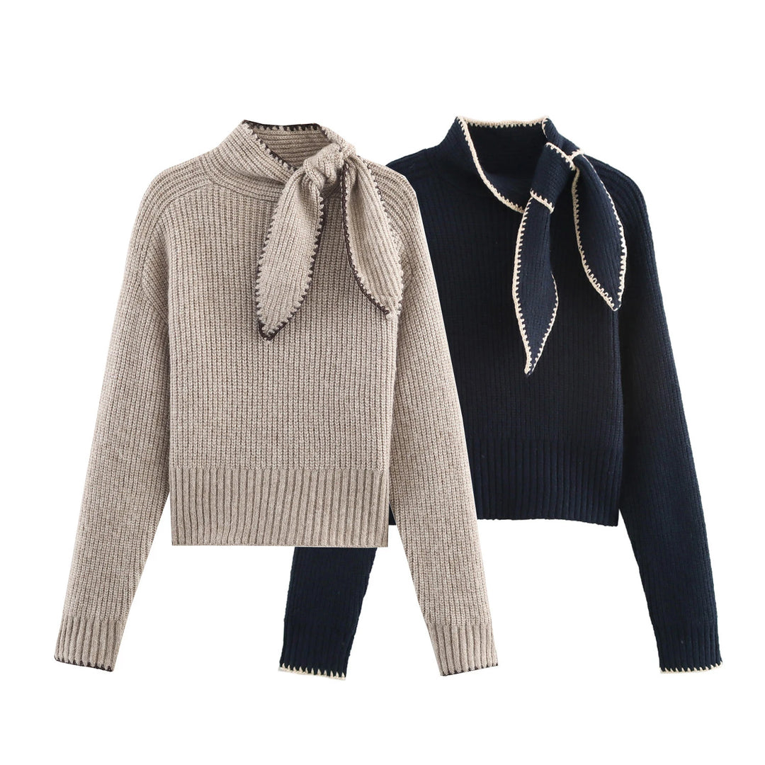 Harper - Bow-Neck Knit Jumper
