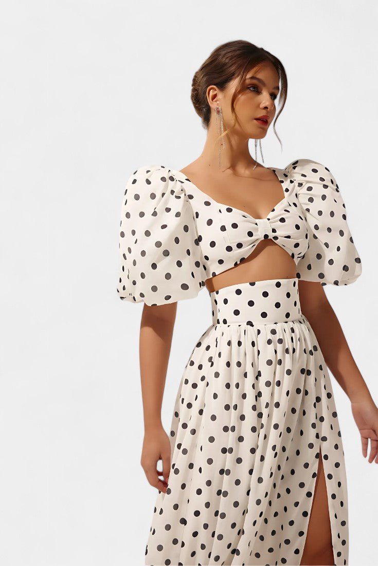 Sherine | Polka Dot Skirt Set