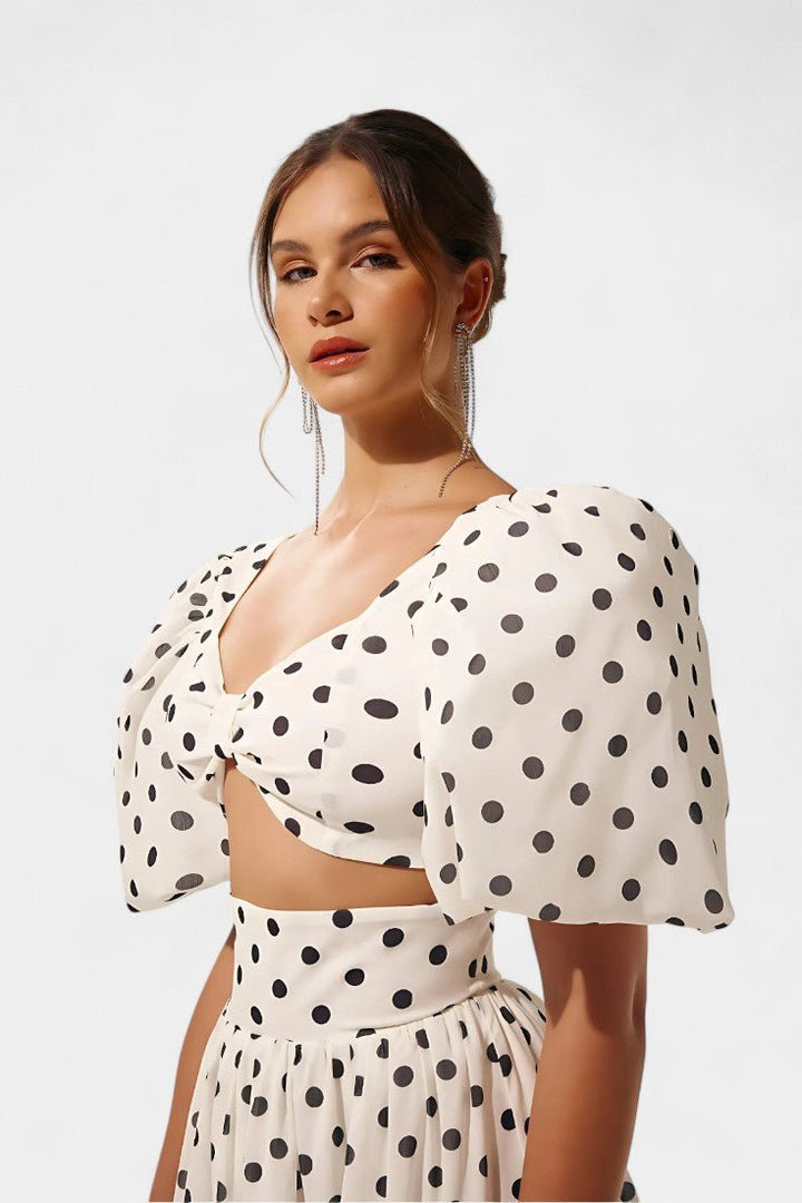 Sherine | Polka Dot Skirt Set