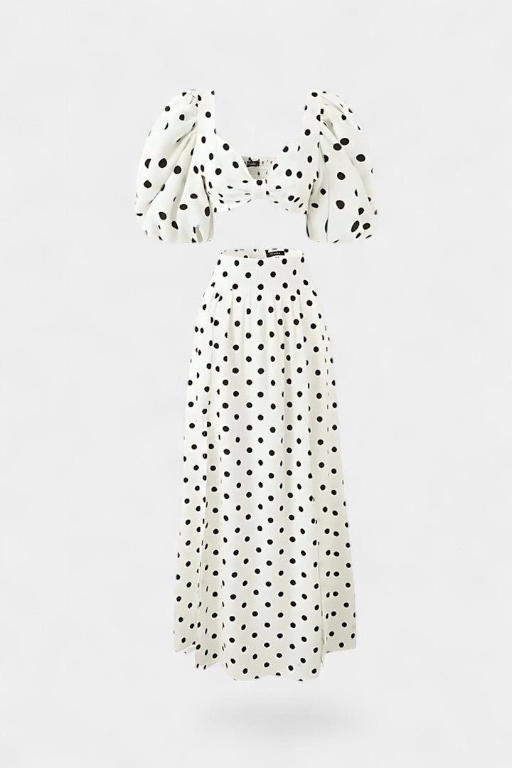 Sherine | Polka Dot Skirt Set