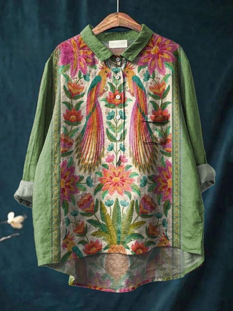 Tiziana | Linen Pattern Blouse