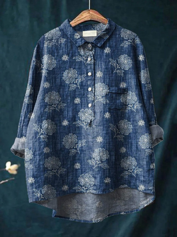 Tiziana | Linen Pattern Blouse