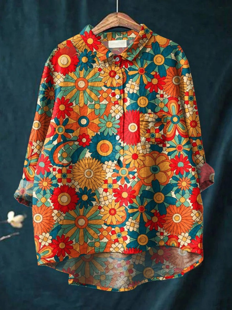 Tiziana | Linen Pattern Blouse