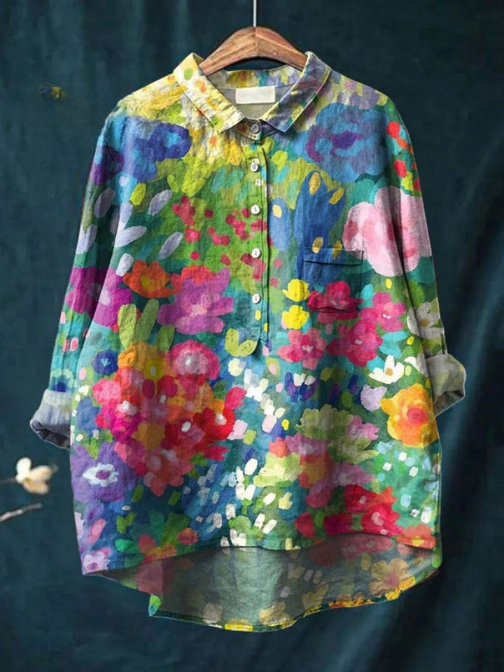 Tiziana | Linen Pattern Blouse