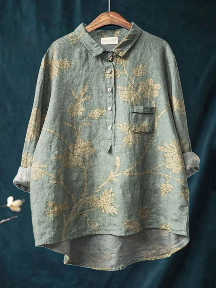 Tiziana | Linen Pattern Blouse