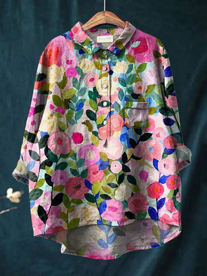 Tiziana | Linen Pattern Blouse