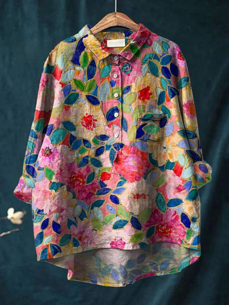 Tiziana | Linen Pattern Blouse