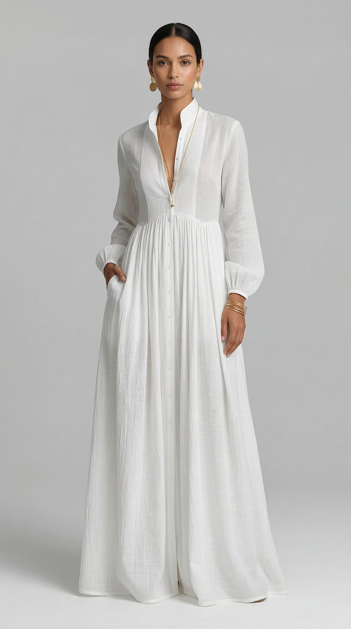 Eleanor | Flowing Button-Front Maxi Dress