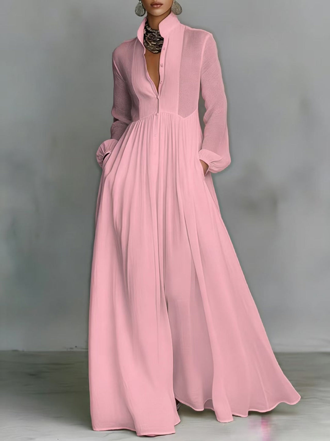 Eleanor | Flowing Button-Front Maxi Dress