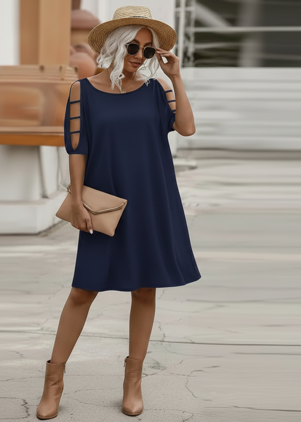 Matilde | Elegant Sheer Sleeve Midi Dress