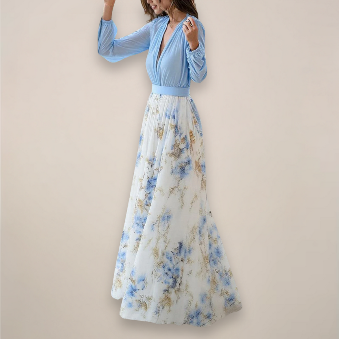 Elmira | Floral V-Neck Maxi Dress