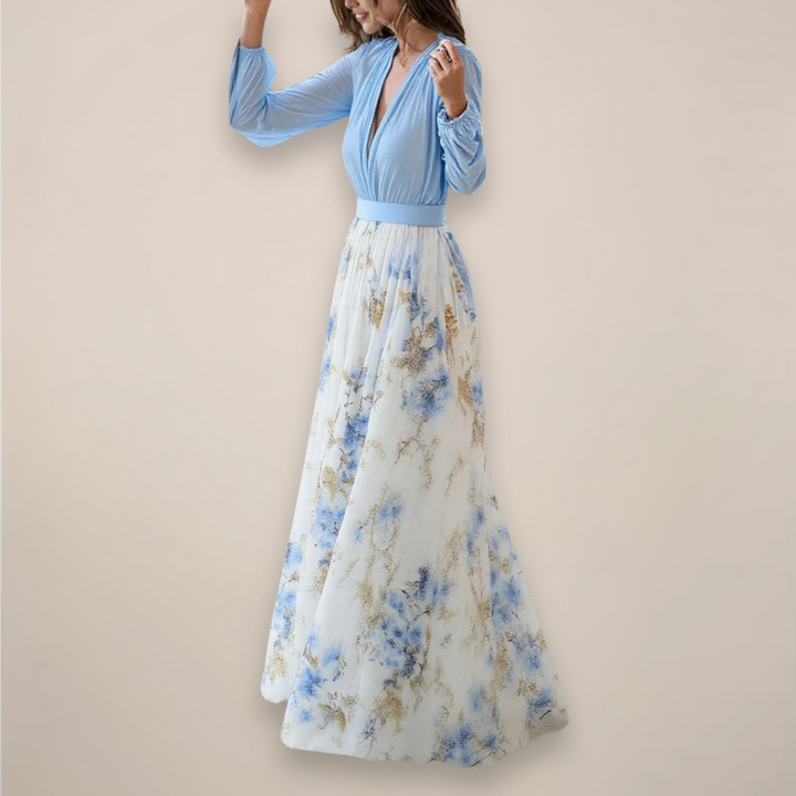 Elmira | Floral V-Neck Maxi Dress