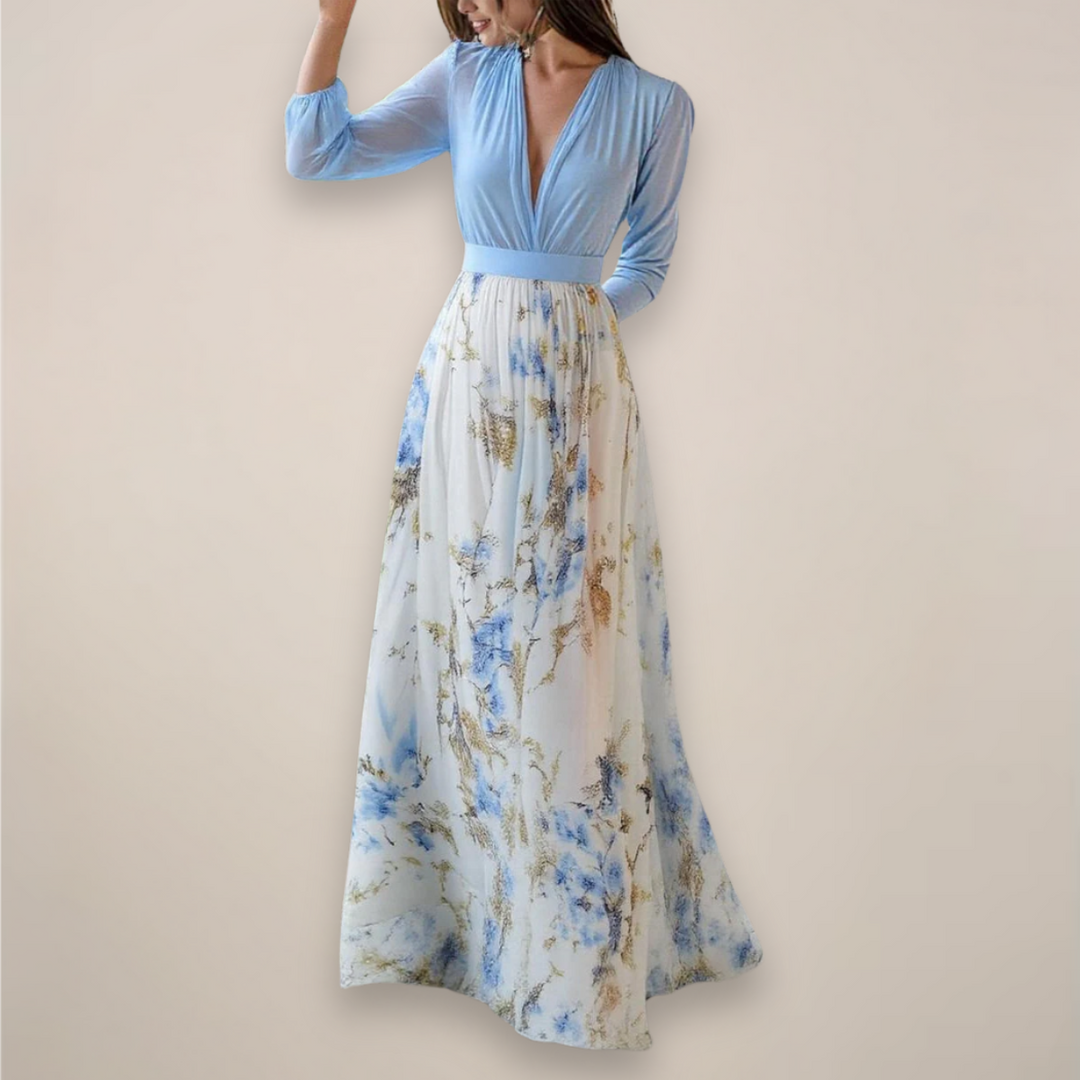Elmira | Floral V-Neck Maxi Dress