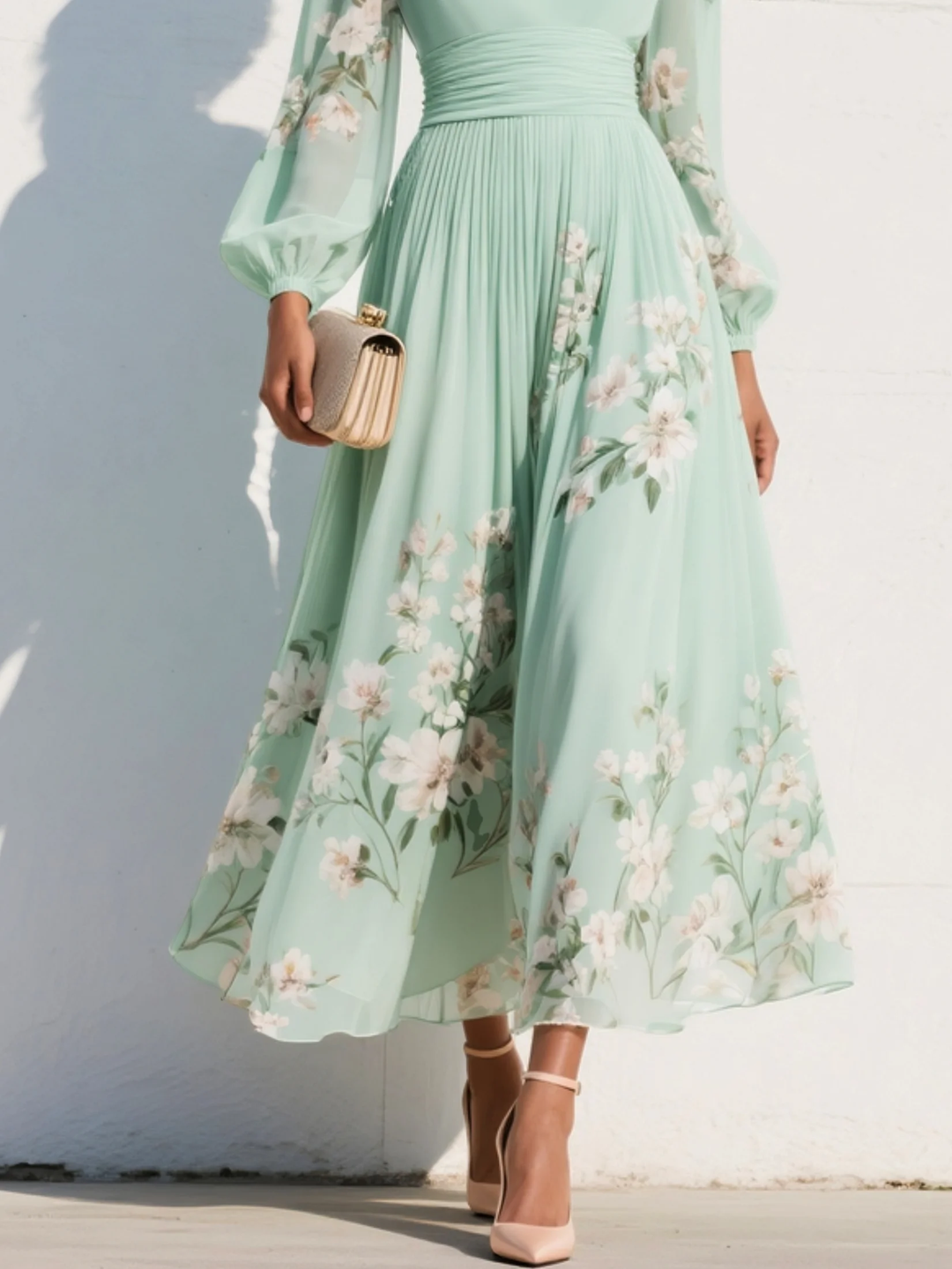 Serina | Floral Elegance Midi Dress