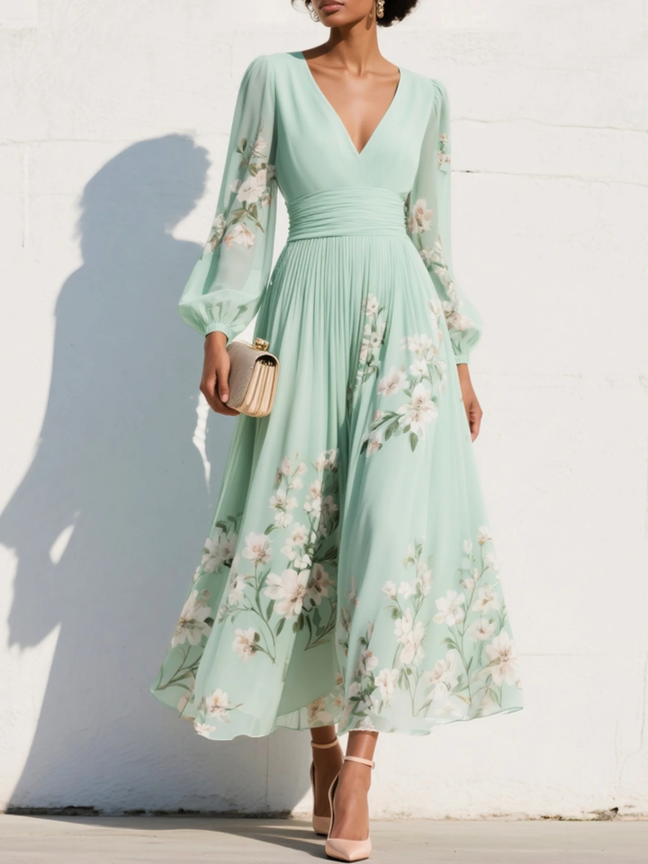 Serina | Floral Elegance Midi Dress