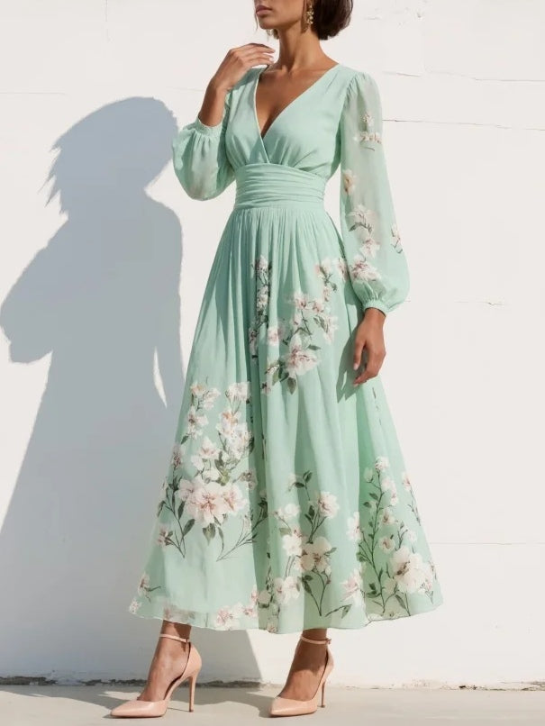 Serina | Floral Elegance Midi Dress