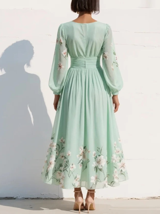 Serina | Floral Elegance Midi Dress