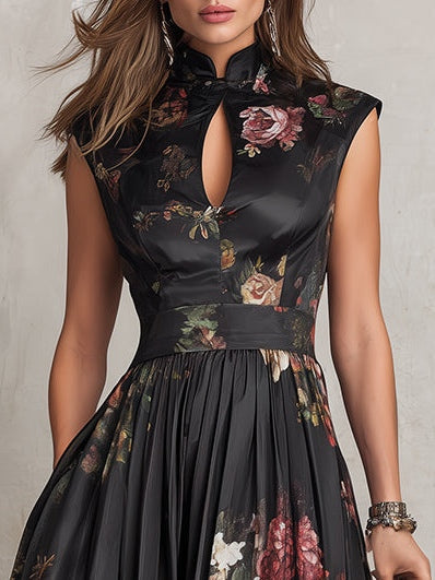 Elira | Satin Pleated Midi Dress