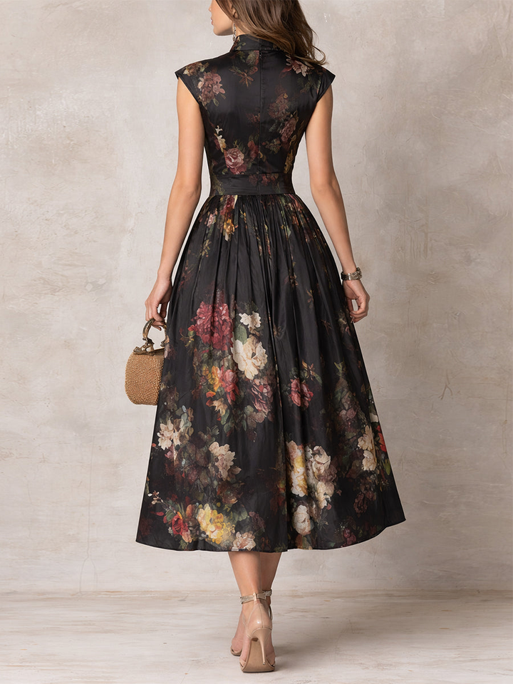 Elira | Satin Pleated Midi Dress
