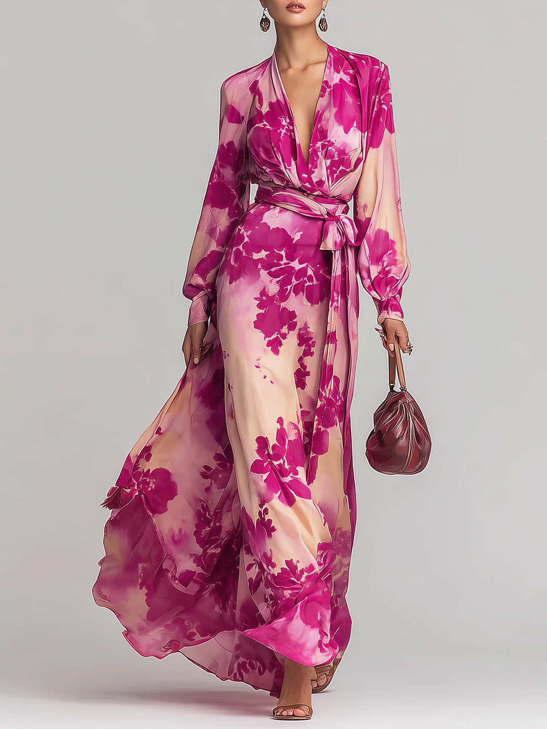 Rosalie | Floral Belted Maxi Dress