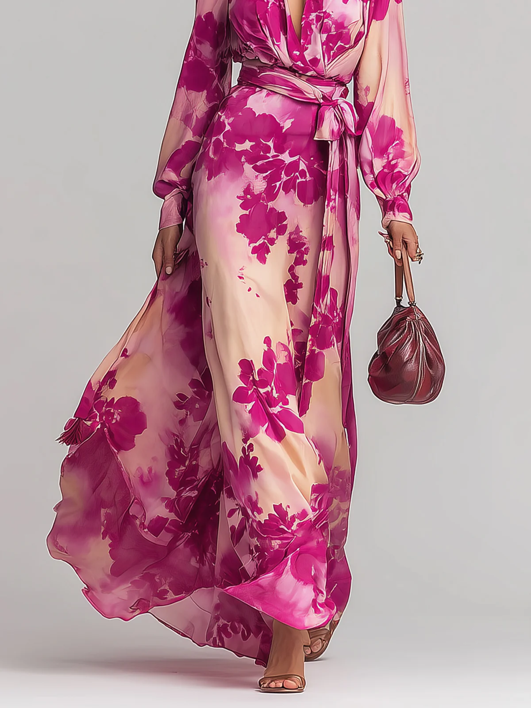Rosalie | Floral Belted Maxi Dress