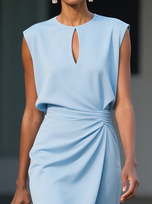 María | Chic Draped Midi Dress