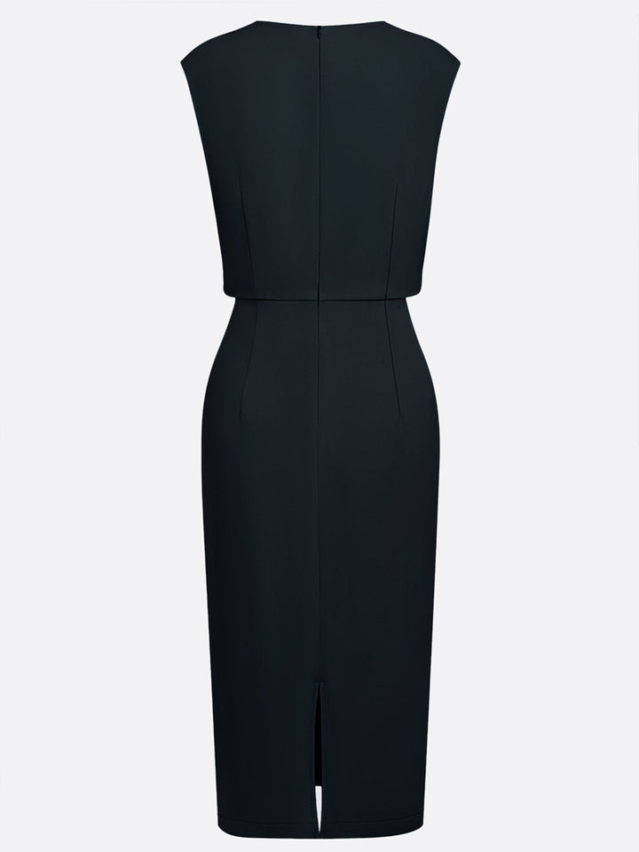 María | Chic Draped Midi Dress