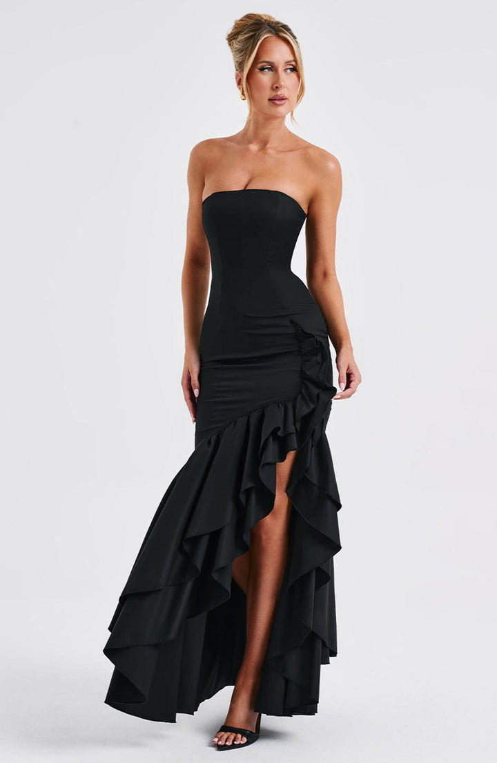 Angelina | Strapless Maxi Dress - Black
