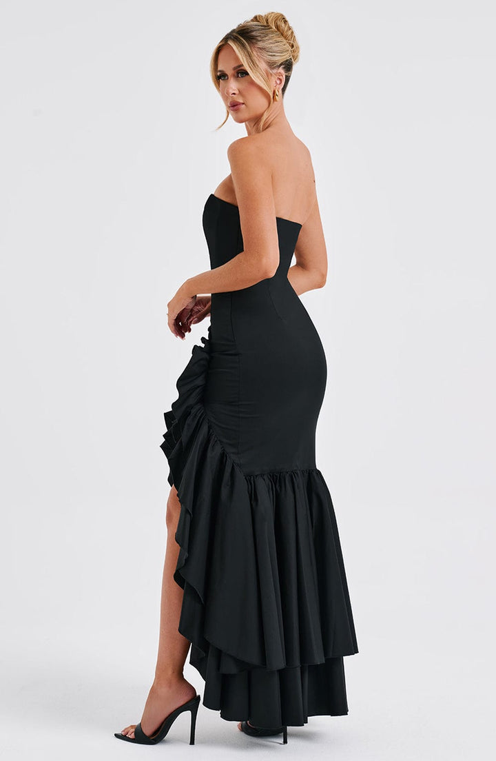 Angelina | Strapless Maxi Dress - Black