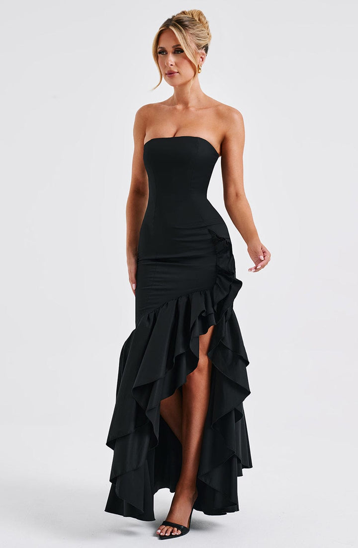 Angelina | Strapless Maxi Dress - Black