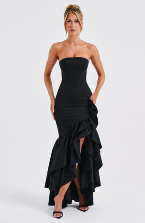 Angelina | Strapless Maxi Dress - Black
