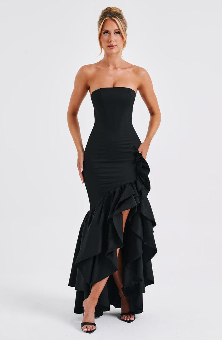 Angelina | Strapless Maxi Dress - Black
