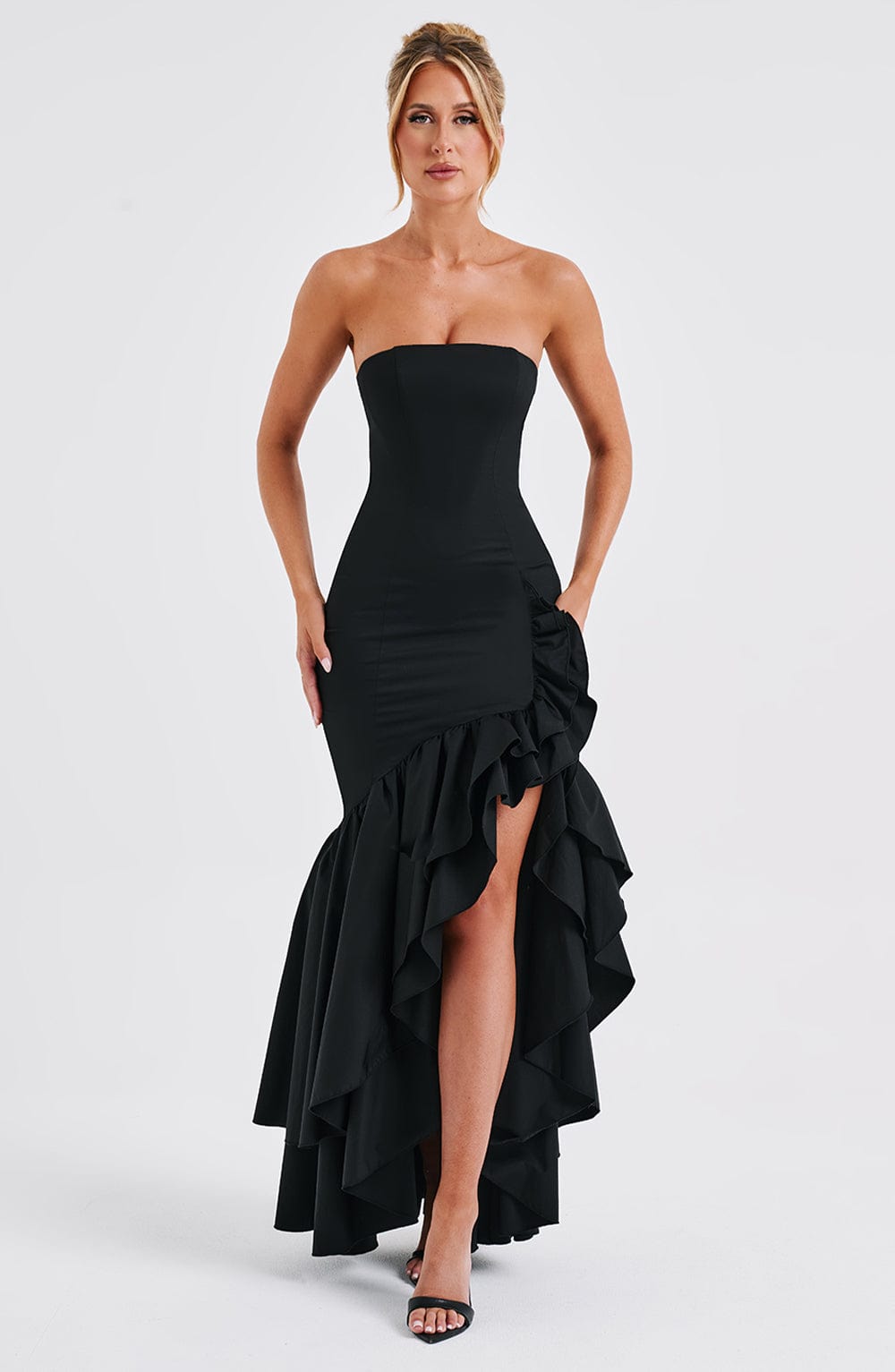 Angelina | Strapless Maxi Dress - Black