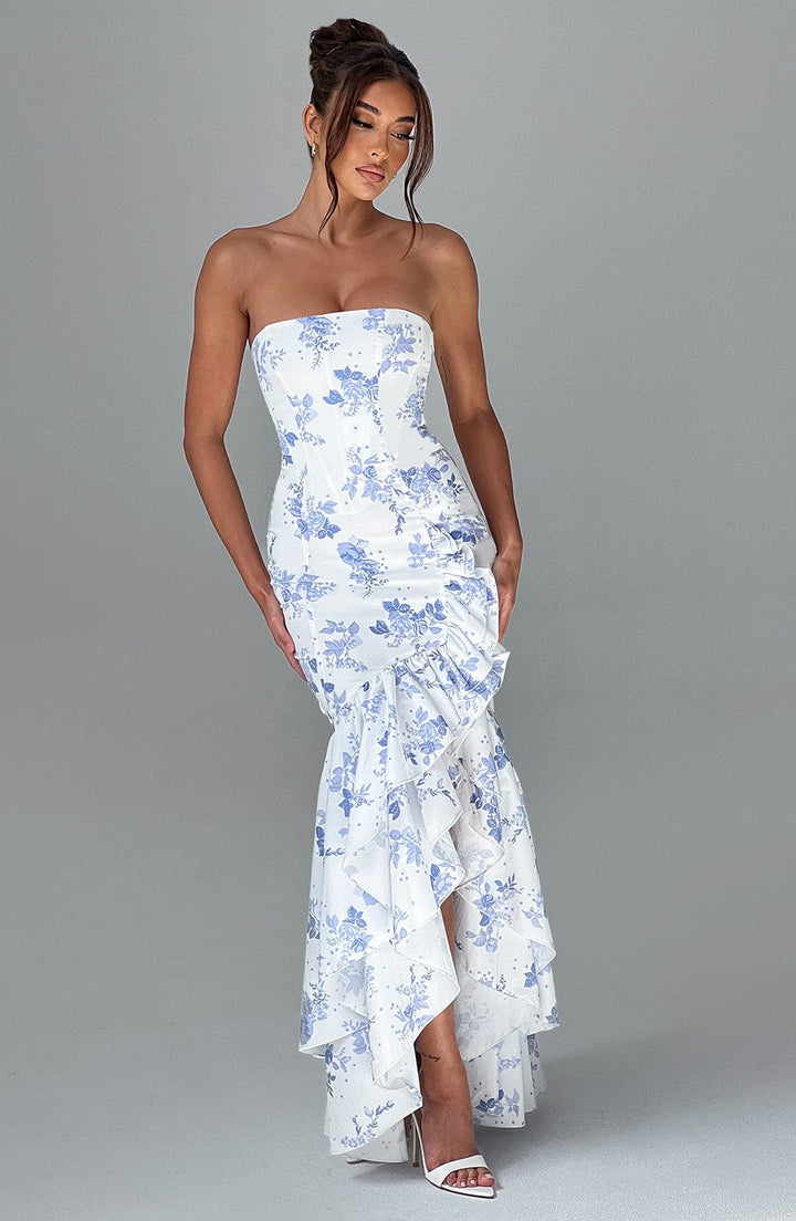 Angelina | Maxi Dress - Blue  Floral