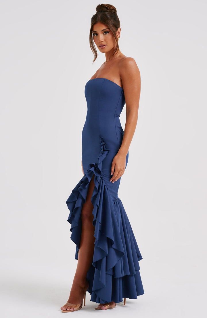 Angelina | Strapless Maxi Dress - Navy