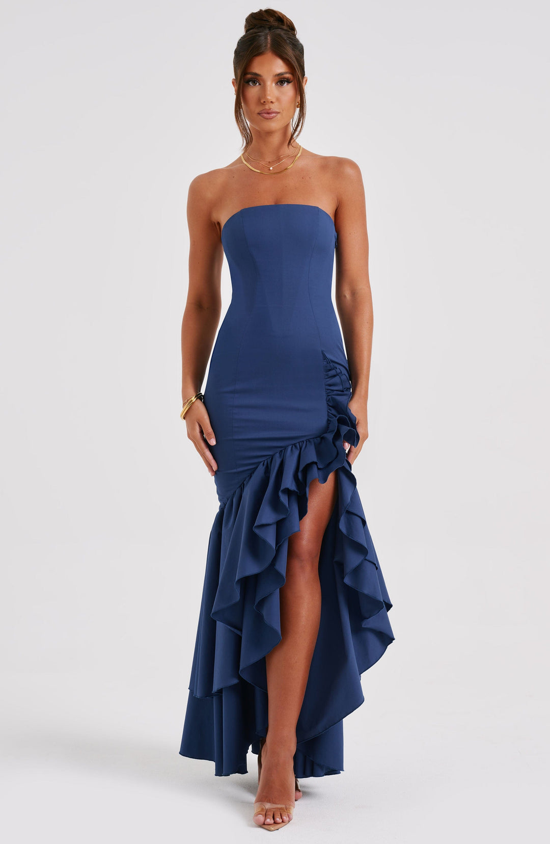 Angelina | Strapless Maxi Dress - Navy