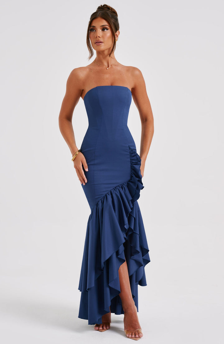 Angelina | Strapless Maxi Dress - Navy