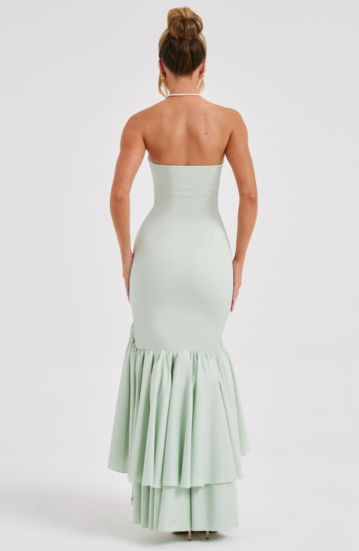 Angelina | Strapless Maxi Dress - Sage