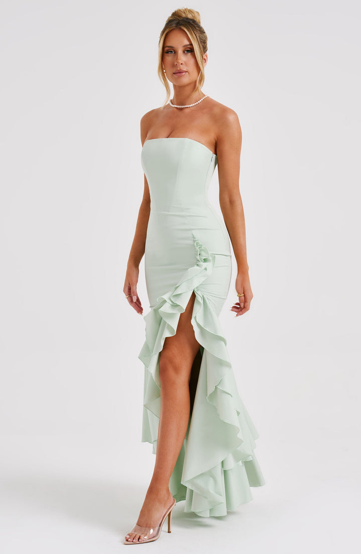 Angelina | Strapless Maxi Dress - Sage