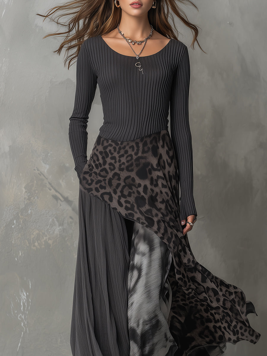 Carmen | Bohemian Leopard Print Maxi Dress