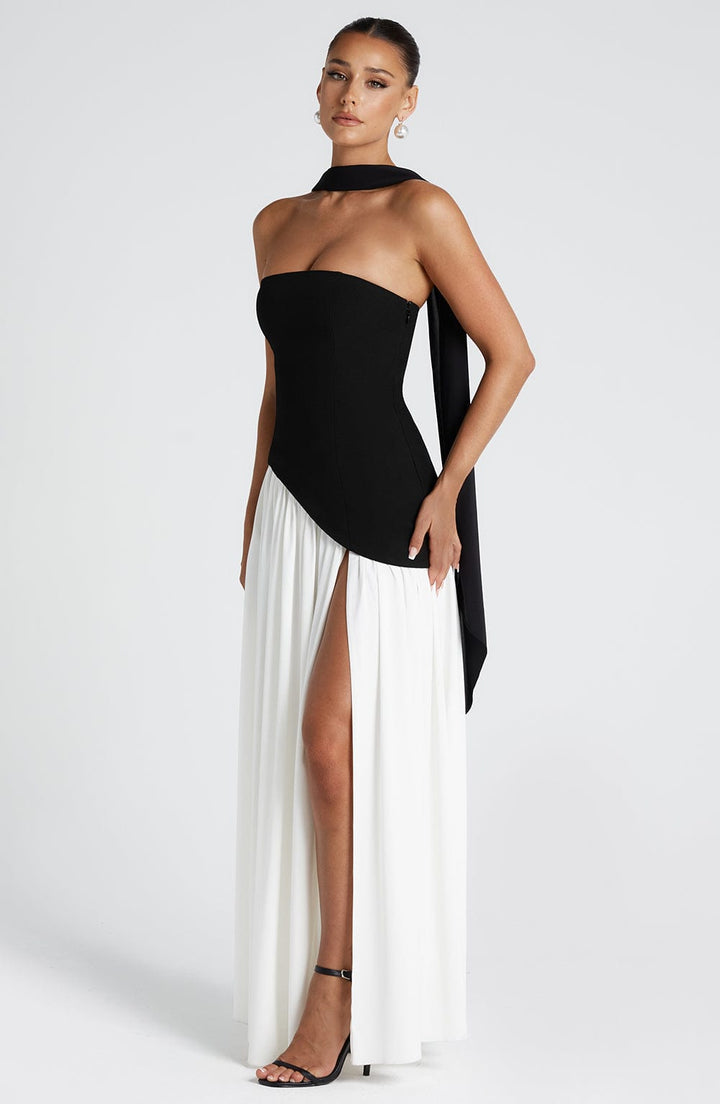 Elara | Sculpted Halter Maxi Dress