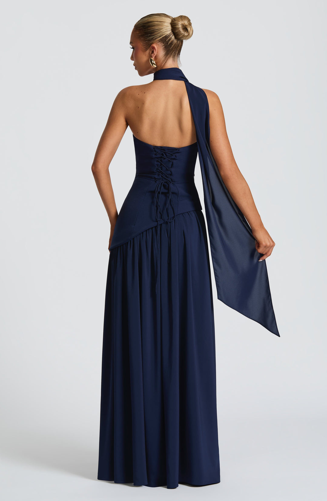 Elara | Sculpted Halter Maxi Dress