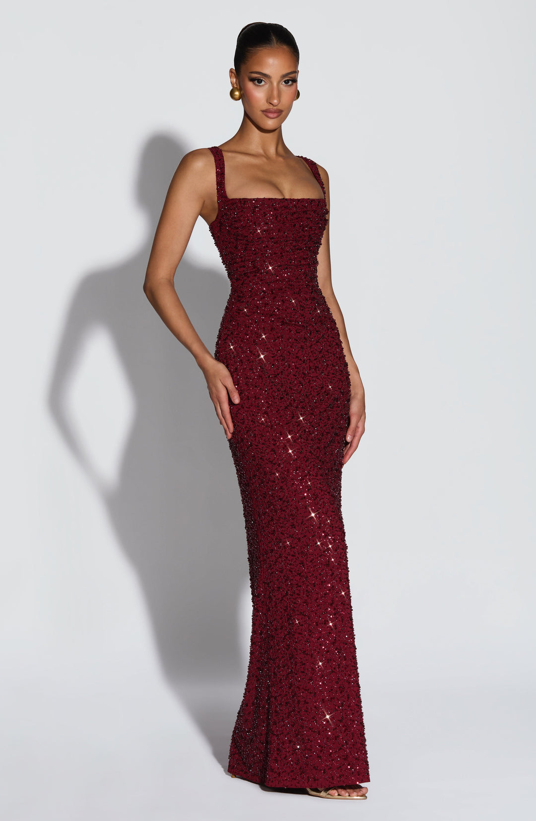 Sequin | Maxi Dress - Burgundy Sparkle