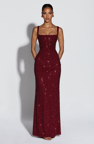 Sequin | Maxi Dress - Burgundy Sparkle