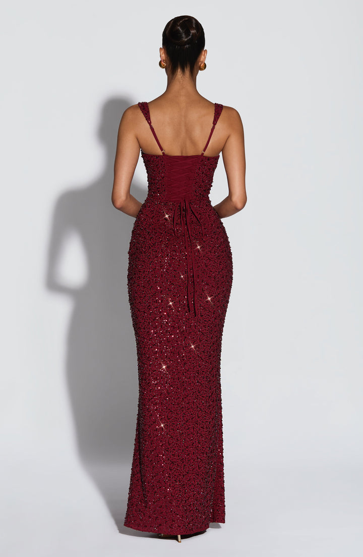 Sequin | Maxi Dress - Burgundy Sparkle