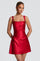 Calanthe | Satin Mini Dress - Red